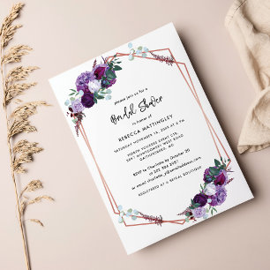 Invitación Floral Purple Botanical Bridal Shower