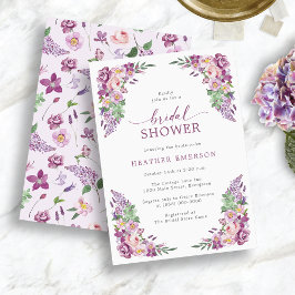 Invitación Floral Purple Bridal Shower