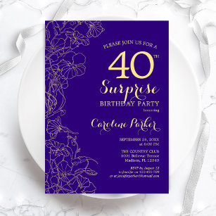 Invitaciones Mujer Cumple de 40 cumpleaños
