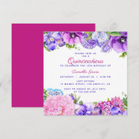 Floral Purple Paisley Quinceañera moderna