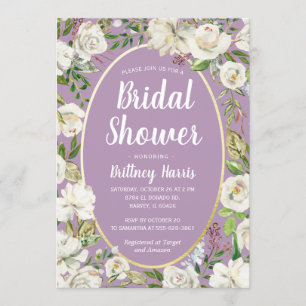 Invitación Floral Purple Spring Garden Bridal Shower Brunch