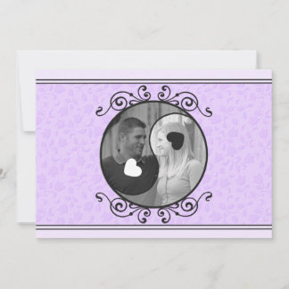Invitación floral púrpura de la boda de la foto de