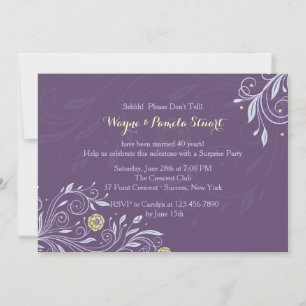 Invitación Floral Púrpura Privilegiada