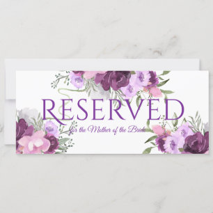 Invitación Floral púrpura reservada