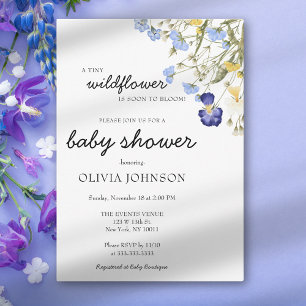 Invitación Floral Purpúrea de Flor Silvestre Género Neutral