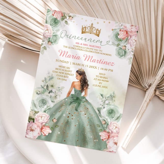 Invitación Floral Quinceañera (Subido por el creador)