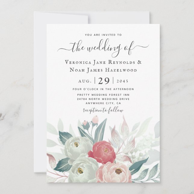 Invitación floral Ranunculus (Anverso)
