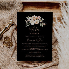 Invitación Floral real formal negra que volvemos a prometer r