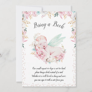 Invitación Floral Recién Nacido Trae un Libro