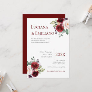 Invitación Floral Red Wedding Invitation