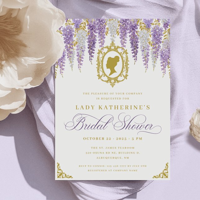 Invitación Floral Regency Era Bridal Shower (Subido por el creador)
