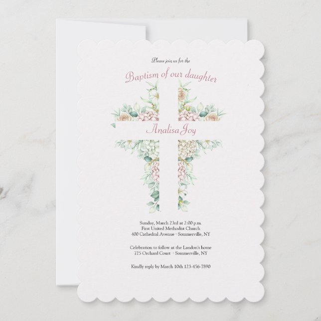 Invitación floral-religiosa (Anverso)