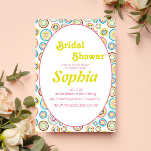 Invitación floral retro70S groovy hippie BRIDAL DUCHA