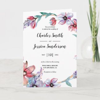 Invitación Floral Ring Wedding Invitation