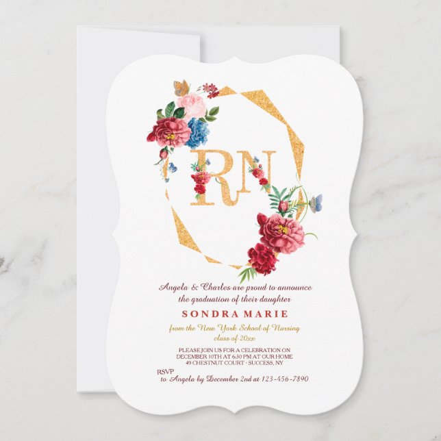 Invitación floral RN (Anverso)