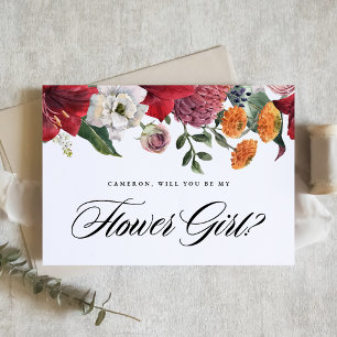 Invitación Floral roja de Amaryllis serás mi chica flor