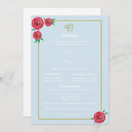 Invitación floral roja moderna (Sikh Ek Onkar)