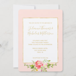 Invitación Floral roja rosa de Rubor