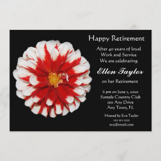 Invitación floral roja y blanca del fiesta de