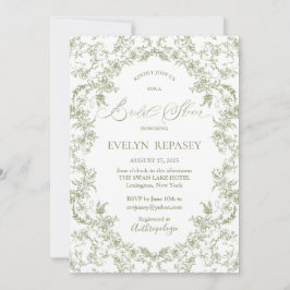 Invitación Floral Romance Chinoiserie Eucalyptu Bridal Shower