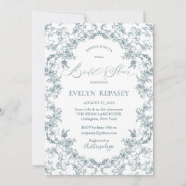 Invitación Floral Romance Chinoiserie Vintage Bridal Shower