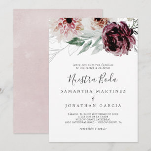 Invitación Floral romance español Nuestra Boda
