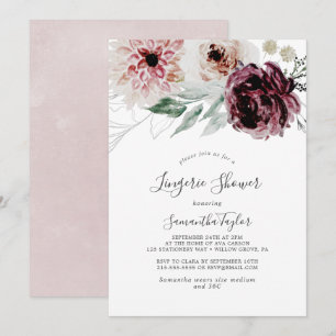 Invitación Floral Romance Lingerie Shower