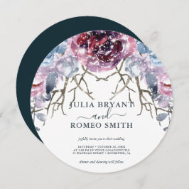 Invitación floral romántica de Boda de Invierno