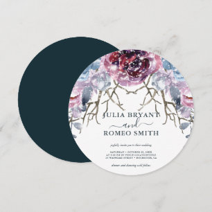 Invitación floral romántica de Boda de Invierno