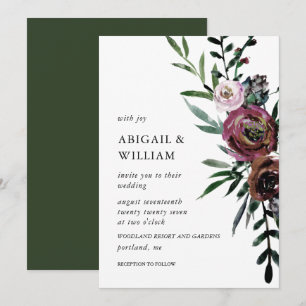 Invitación floral romántica de la boda