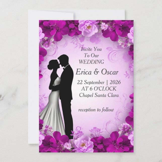 ✨ Invitación floral romántica para recuerdo de bod (Anverso)