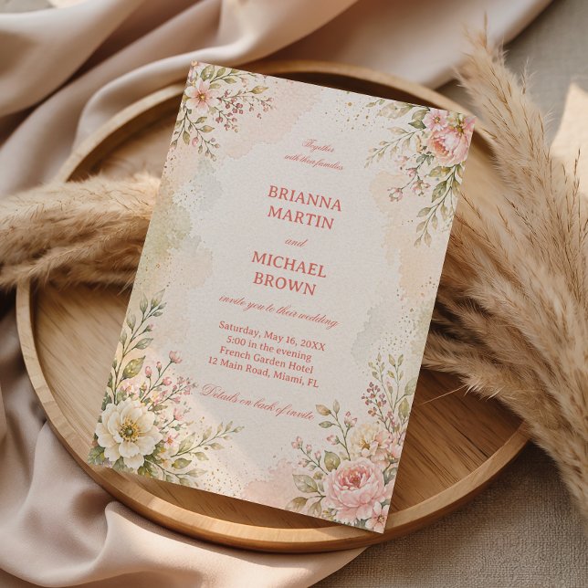 Invitación Floral Romántico Suave (Subido por el creador)