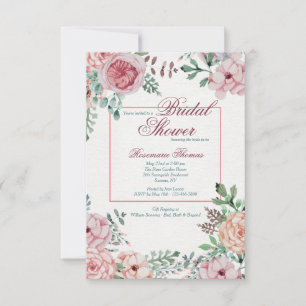 Invitación floral rosa