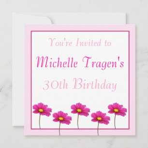 Invitación floral rosa