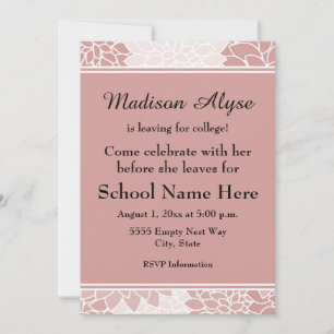 Invitación Floral rosa blanca para Fiesta universitario invit