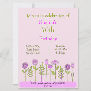 invitación floral rosa bonita