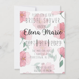 Invitación floral rosa cereza
