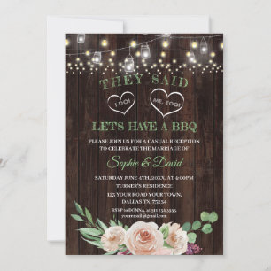 Invitación Floral rosa de champán después de hacer barbacoa B