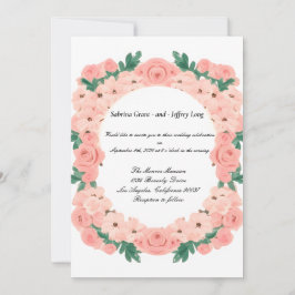 Invitación Floral rosa de rosas
