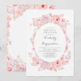 Invitación Floral rosa | Elegante Ducha Bridal Vintage