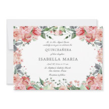 Floral rosa elegante Quinceañera