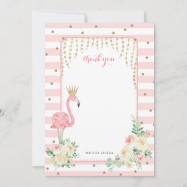 Invitación Floral rosa Flamingo con carta de agradecimiento d