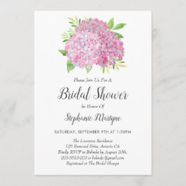 Invitación Floral Rosa Hydrangea Bouquet Ducha de Novia