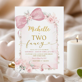 Invitación Floral rosa inunda ducha de 2º cumpleaños