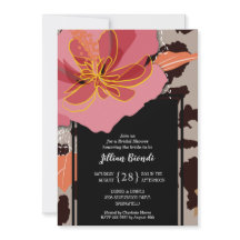 Floral rosa Leopardo Imprimir ducha de novia