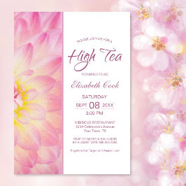 Invitación Floral rosa moderna alta ducha de novia de té
