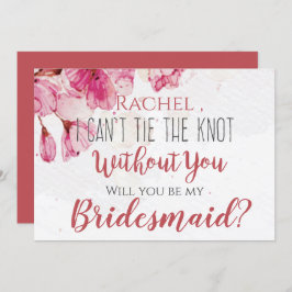 Invitación Floral rosa no puedo atar el nudo sin ti