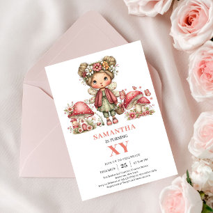 Invitación floral rosa pálido para el segundo cump