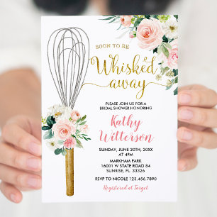 Invitación Floral rosa pronto será sacudida de la ducha de no