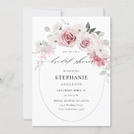 Invitación Floral rosa Rubor 2 ducha de novia